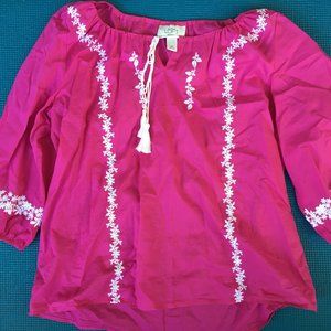 hot pink crisp cotton blouse